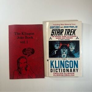 Vintage Star Trek Klingon Dictionary & Joke Book Fan Club Founder Owned Copy